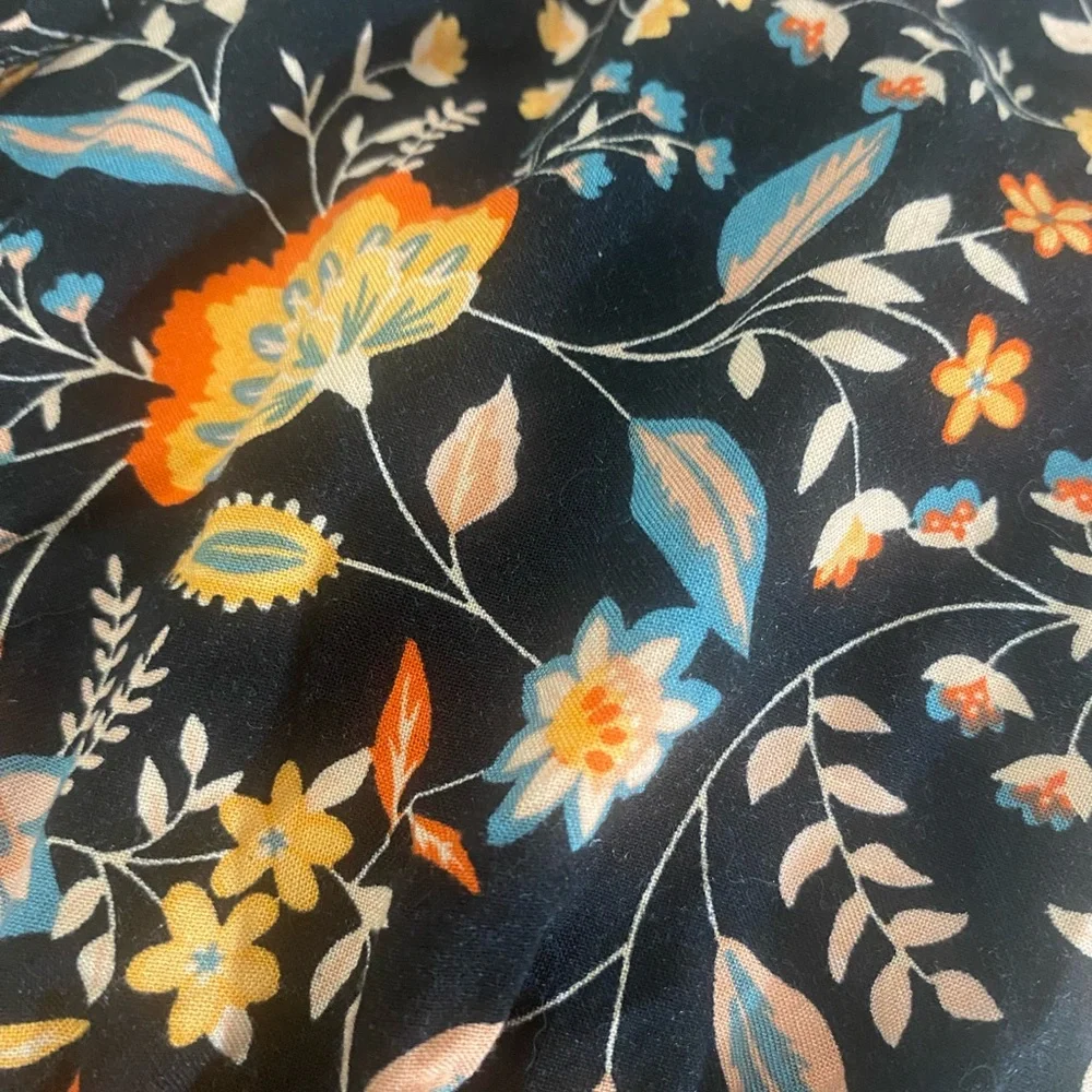 Derek Heart Black and Orange Floral Midi Dress - Picture 4 of 4